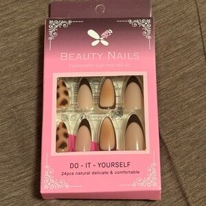 Leopard Print and Brown Press On Nails